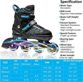 img 1 attached to 🌟 Illuminating ITurnGlow Adjustable Inline Skates: Fun Roller Skates for Kids, Adults, Girls, Boys, Men & Ladies