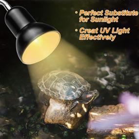 img 3 attached to 🐢 AXNAU Reptile Heat Lamp with Adjustable Switch - Turtle Lamp UVA UVB Reptile Light | 360° Rotatable Aquarium Tank Heating Lamps for Tortoise, Lizard, Snake Terrarium with 2 Bulbs