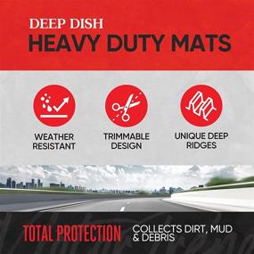 img 2 attached to 🚗 Motor Trend FlexTough Plus Black Rubber Car Floor Mats: All-Weather Deep Dish Automotive Mats, Heavy Duty Trim-to-Fit Design, Odorless Liners for Cars, Trucks, Vans, SUVs