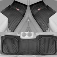 🚗 motor trend flextough plus black rubber car floor mats: all-weather deep dish automotive mats, heavy duty trim-to-fit design, odorless liners for cars, trucks, vans, suvs logo