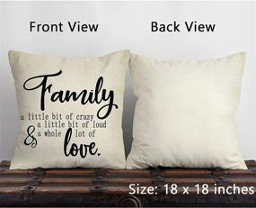 img 2 attached to 🏡 Softxpp Family Quotes Rustic Throw Pillow Cover: Add Crazy Loud Love to Your Home Decor with this Decorative Farmhouse Cushion Case | 18" x 18" Cotton Linen Square Pillowcase for Sofa Couch Decorations