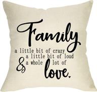 🏡 softxpp family quotes rustic throw pillow cover: add crazy loud love to your home decor with this decorative farmhouse cushion case | 18" x 18" cotton linen square pillowcase for sofa couch decorations логотип