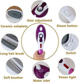 img 3 attached to 🔥 Portable Handheld Steam Iron with Temperature Control, Garment Steamer for Wrinkle-Free Clothes, Fast Heat-up, Fabric Steam Brush for Home and Travel - Purple