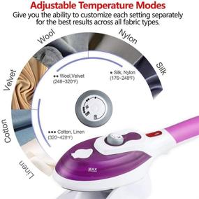 img 2 attached to 🔥 Portable Handheld Steam Iron with Temperature Control, Garment Steamer for Wrinkle-Free Clothes, Fast Heat-up, Fabric Steam Brush for Home and Travel - Purple