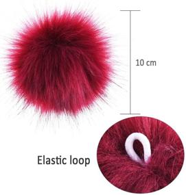 img 2 attached to 🎀 SIQUK 46pcs Faux Fur Pom Pom Balls - DIY Faux Fox Fur Fluffy Pom Pom with Elastic Loop for Hats Scarves Gloves Bags Accessories (23 Assorted Colors, 2pcs per Color)