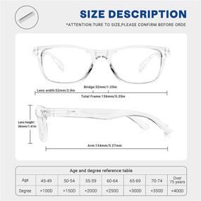 img 2 attached to 👓 LOOKLIFE Vintage Reading Glasses for Men and Women with Blue Light Protection and Spring Hinges (Clear Frame)