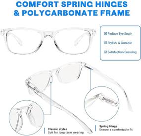 img 1 attached to 👓 LOOKLIFE Vintage Reading Glasses for Men and Women with Blue Light Protection and Spring Hinges (Clear Frame)