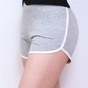 img 1 attached to 🩳 URATOT 4 Pack Women's Cotton Yoga Sports Shorts - Ideal for Gym, Dance & Dolphin Running Activities