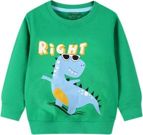 img 4 attached to 🐘 Cute Elephant Printed Boys Sweatshirts: Toddler Cotton Pullover Tees for Outdoor Outfit, Long Sleeve Tops