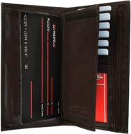 👔 genuine leather checkbook wallet organizer: the ultimate accessory for men logo