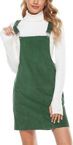 img 4 attached to Hooever Corduroy Overalls Pinafore Jumpsuits (WineRed M): Trendy Women's Clothing for Fashionable Jumpsuits, Rompers & Overalls