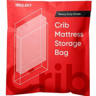 🛏️ hulsky heavy duty crib mattress storage bag - 4 mil: ideal for moving and storage logo