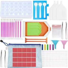 img 4 attached to Enhance your Diamond Painting Experience with Bestlus 121 Pcs Tools and Accessories Set featuring 28 Slot Storage Containers for Adults and Kids