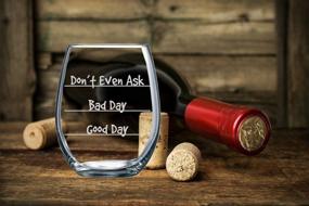 img 1 attached to 🍷 Don’t Even Ask - Bad Day - Good Day Funny 15oz Stemless Crystal Wine Glass - Hilarious Gift for Women!