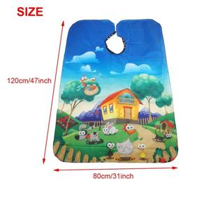 img 2 attached to 🐶 Cartoon Animals KaHot Haircut Salon Cape for Kids: Waterproof Polyester Smock Cover with Snap Closure - Ideal for Styling, Shampooing & Cutting