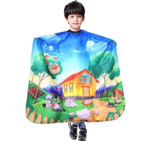 img 4 attached to 🐶 Cartoon Animals KaHot Haircut Salon Cape for Kids: Waterproof Polyester Smock Cover with Snap Closure - Ideal for Styling, Shampooing & Cutting