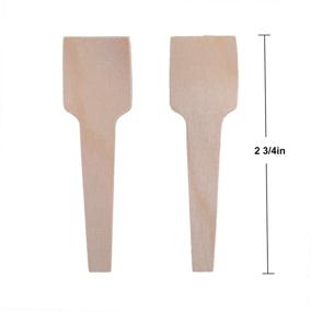 img 3 attached to 🥄 400-Pack Mini Wooden Spoons, 2-3/4" Disposable Spoons for Crafts, Organic Sugar Scrubs, Tasting, and Sampling - Bekith