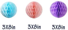 img 2 attached to 🎈 9-Pack 8-inch Honeycomb Tissue Paper Balls - Party, Wedding, Baby Shower Decorations in Baby Pink, Baby Blue, and Purple