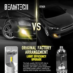 img 2 attached to 🚘 BEAMTECH H10 LED Fog Light Bulb, 3000K 800 Lumens Golden Yellow CSP Chips - Ultra Bright & Superbly Optimized