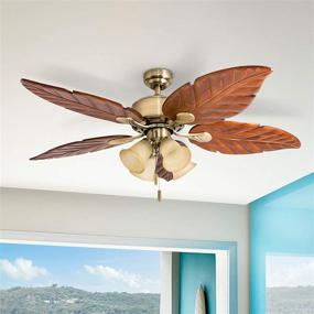 img 2 attached to 🌴 Review: Honeywell Ceiling Fans 50504-01 Royal Palm Ceiling Fan, 52-inch, Aged Brass - Best Features and Performance