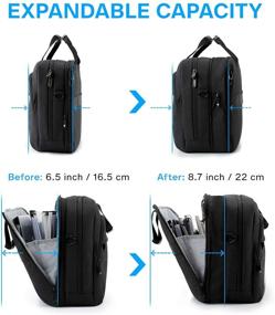 img 2 attached to Expandable Laptop Bag, BAGSMART Briefcase for 17.3 Inch Computers, Lockable Design, Unisex - Black