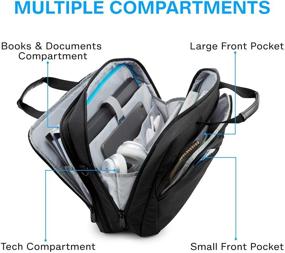 img 3 attached to Expandable Laptop Bag, BAGSMART Briefcase for 17.3 Inch Computers, Lockable Design, Unisex - Black
