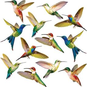 img 4 attached to Blulu Hummingbird Anti Collision Adhesive Stickers Home Decor