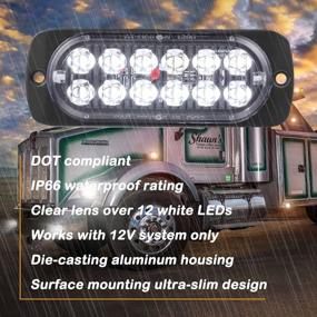 img 3 attached to 2-Pack Aluminum Housing Clear Lens White LED Reverse Backup Running Lights, DOT Compliant Waterproof Surface Mount Lighting for Truck Tractor Jeep RV by AT-HAIHAN