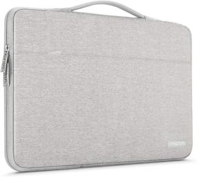 img 4 attached to 💼 360 Protective Laptop Sleeve Compatible with MacBook Air/Pro – MOSISO Polyester Bag with Trolley Belt, Gray