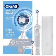 oral b vitality limited precision clean 🦷 rechargeable toothbrush - white refill for optimal oral cleanliness logo