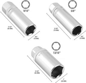 img 3 attached to 🔧 Набор головок для свечек зажигания OEMTOOLS 22891 - шестигранные головки глубокие с магнитом, с 3/8 дюймовым приводом (5/8 дюйма, 16 мм, 9/16 дюйма и 13/16 дюйма) - идеально подходит для большинства свечей зажигания автомобилей.