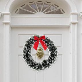 img 2 attached to 🎄 6 Christmas Wreath for Front Door with Red Bow - 13-Inch Winter Decoration, Wall Decor Hanging Wreaths, Kitchen Decorations, Artificial Home Decor, Holiday Indoor Window