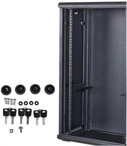 img 2 attached to 🖥️ KENUCO Assembled 12U IT Network Server Data Rack: Wall Mount Cabinet Enclosure with Locking Door, 23-Inches Deep - Black