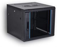 🖥️ kenuco assembled 12u it network server data rack: wall mount cabinet enclosure with locking door, 23-inches deep - black logo