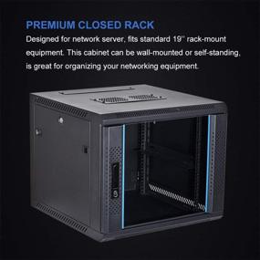 img 3 attached to 🖥️ KENUCO Assembled 12U IT Network Server Data Rack: Wall Mount Cabinet Enclosure with Locking Door, 23-Inches Deep - Black