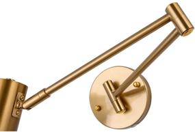 img 2 attached to 🔌 Brass Swing Arm Plug in Wall Sconce Set of 2: 4500K Neutral White Swivel Arm LED Wall Lighting for Bedroom and Living Room