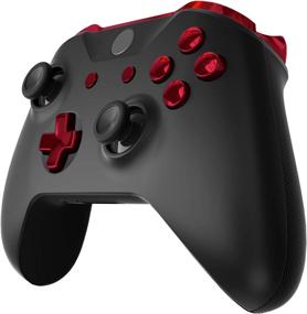 img 1 attached to 🎮 eXtremeRate Chrome Red Button Repair Kits for Xbox One S & Xbox One X Controller (Model 1708) - LB RB LT RT Bumpers Triggers D-Pad ABXY Start Back Sync Buttons with Tools - Full Set
