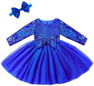 👗 cilucu flower girl dresses for toddlers - sequin party dress with long sleeve, rose gold/offwhite - tutu prom cocktail gown logo