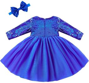 img 3 attached to 👗 Cilucu Flower Girl Dresses for Toddlers - Sequin Party Dress with Long Sleeve, Rose Gold/Offwhite - Tutu Prom Cocktail Gown