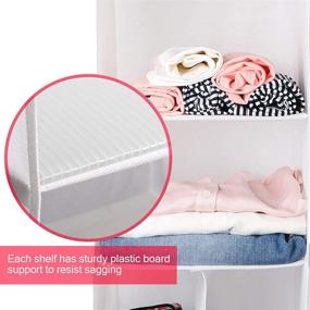 img 1 attached to Maximize Closet Storage with 4-Shelf Hanging Closet Organizer - White