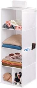 img 4 attached to Maximize Closet Storage with 4-Shelf Hanging Closet Organizer - White