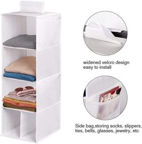 img 2 attached to Maximize Closet Storage with 4-Shelf Hanging Closet Organizer - White