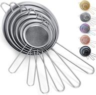 🔍 6-piece set of kyraton fine mesh strainers: ideal for baking, flour sifting, stainless steel clandering, matcha tea filtering, gravy separation, and stasher pasta sieving logo