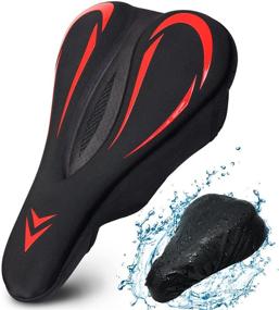 img 4 attached to 🚴 Souke Sports Bike Seat Cover: Gel Padded Cushion for Women and Men with Hollow Design – Water and Dust Cover Included