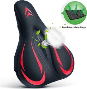 img 3 attached to 🚴 Souke Sports Bike Seat Cover: Gel Padded Cushion for Women and Men with Hollow Design – Water and Dust Cover Included