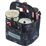 portable drink carrier and reusable coffee cup holder with handle for delivery - thick (camo) логотип