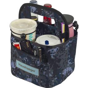 img 4 attached to Portable Drink Carrier And Reusable Coffee Cup Holder With Handle For Delivery - Thick (Camo)