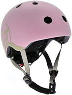 🚲 scoot & ride adjustable kids helmet with led safety light and magnetic no-pinch clip - rose logo