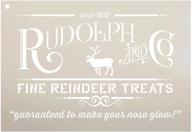 🦌 rudolph and co. stencil by studior12: create festive reindeer treats christmas word art with this reusable mylar template for crafting diy holiday signs (13" x 9") logo