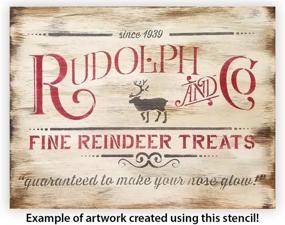img 2 attached to 🦌 Rudolph and Co. Stencil by StudioR12: Create Festive Reindeer Treats Christmas Word Art with this Reusable Mylar Template for Crafting DIY Holiday Signs (13" x 9")